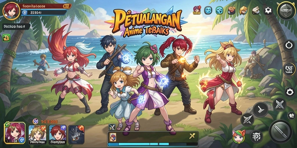 Tampilan menakjubkan dari gameplay 8364 dengan karakter Anime yang beraksi.