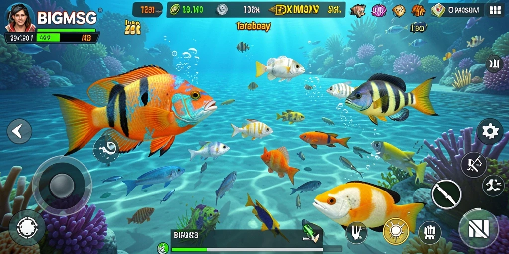 Screenshot gameplay seru dari BIGMSG Tembak Ikan.