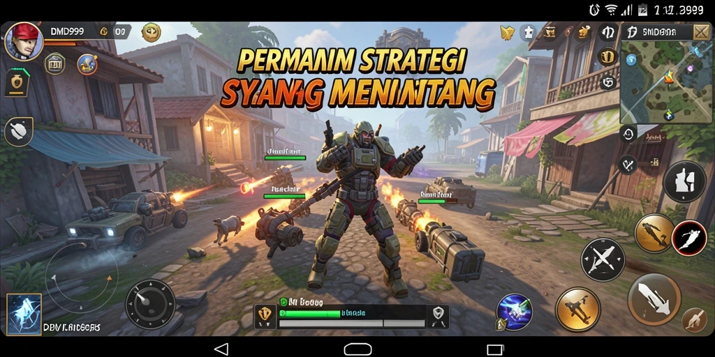 Screenshot utama DMD999 menampilkan aksi strategis yang intens.