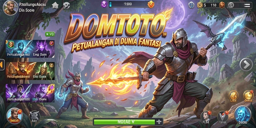 Screenshot game DOMTOTO menampilkan aksi seru di arena pertarungan.