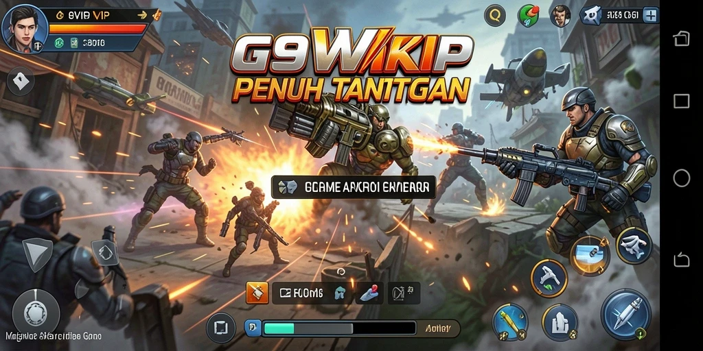 Screenshot G9VIP menampilkan aksi seru dalam pertempuran yang intens.