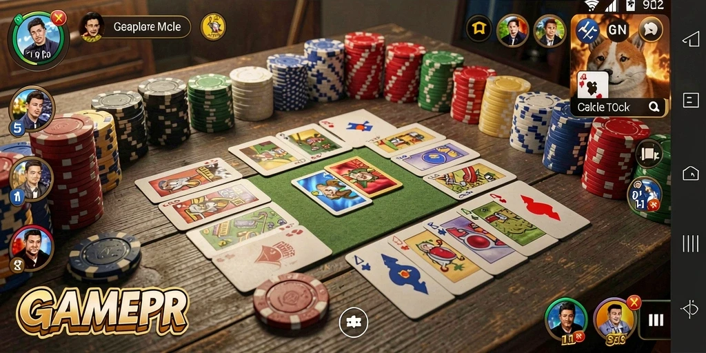 Screenshot utama GAMERP menampilkan gameplay Gaple yang menarik dan seru.