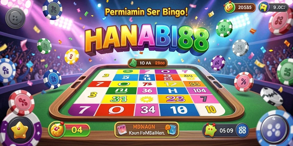 Tampilan seru dari gameplay Bingo HANABI88.