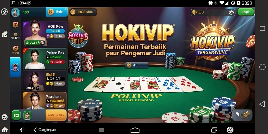 Tampilan menarik dari gameplay Poker di HOKIVIP.