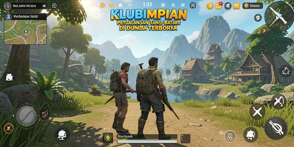 Screenshot gameplay KLUBIMPIAN menunjukkan petualangan di dunia terbuka yang menakjubkan.