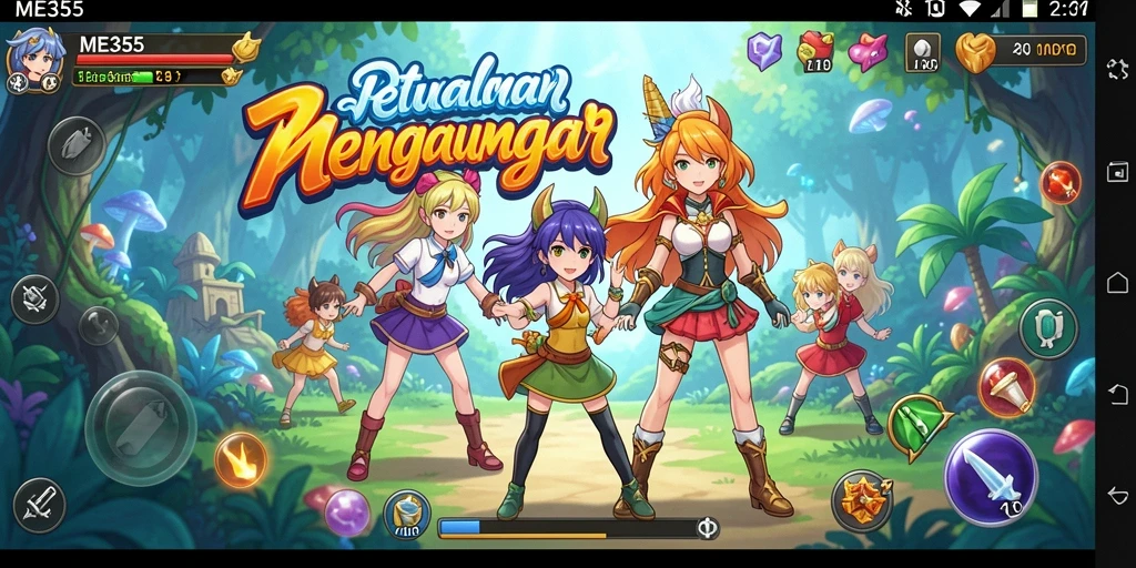 Tampilan gameplay ME355 yang seru dan penuh warna.