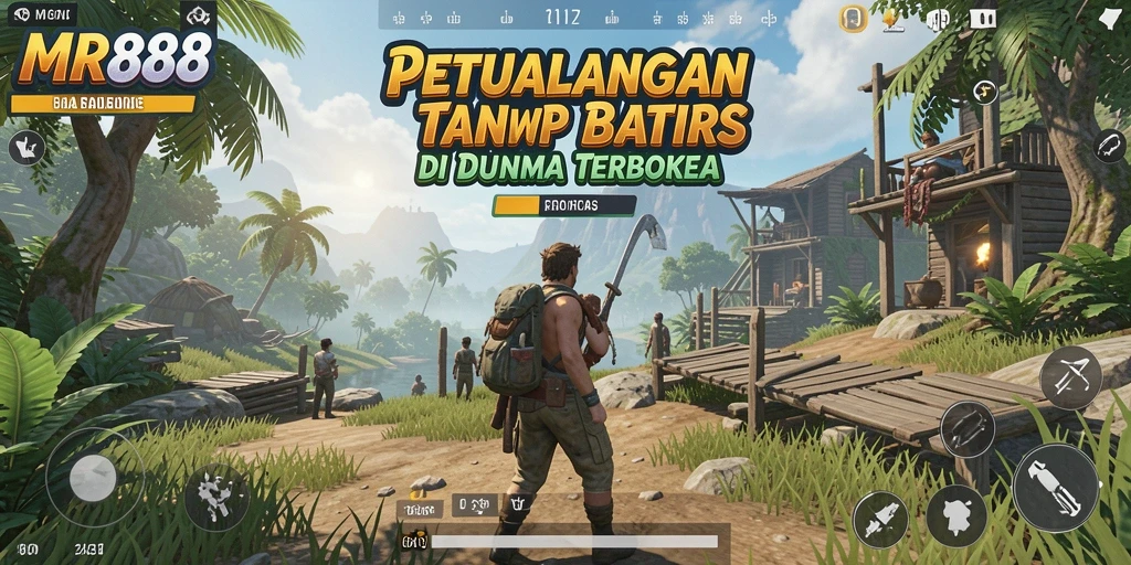 Screenshot gameplay MR888 yang menampilkan dunia terbuka yang luas dan interaktif.