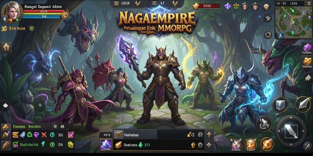 Tangkapan layar menampilkan aksi seru dalam gameplay NAGAEMPIRE.