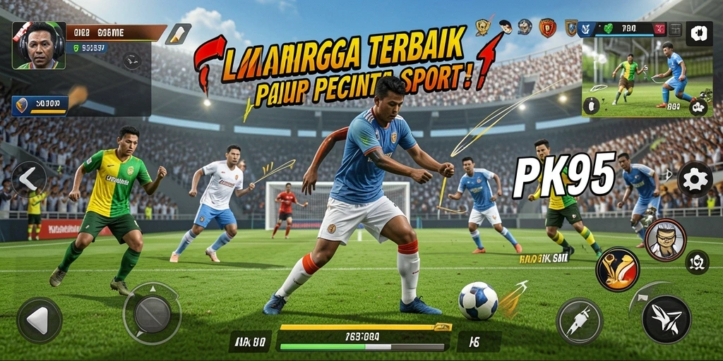 Tampilan gameplay PK95 yang menarik dengan aksi olahraga yang intens.