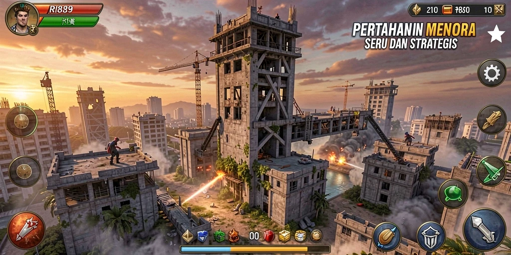 Tangkapan layar gameplay Tower Defense yang menawan dan strategis.