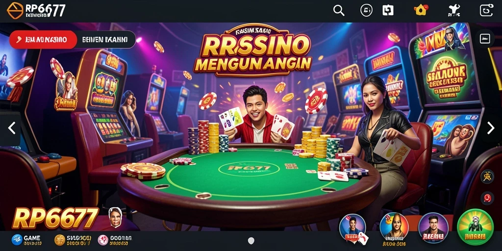 Tampilan gameplay menarik dari RP6677 dengan berbagai pilihan permainan kasino.