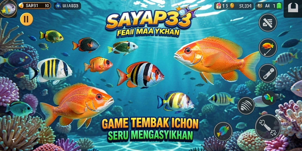 Tampilan gameplay menembak ikan yang menakjubkan di SAYAP33.