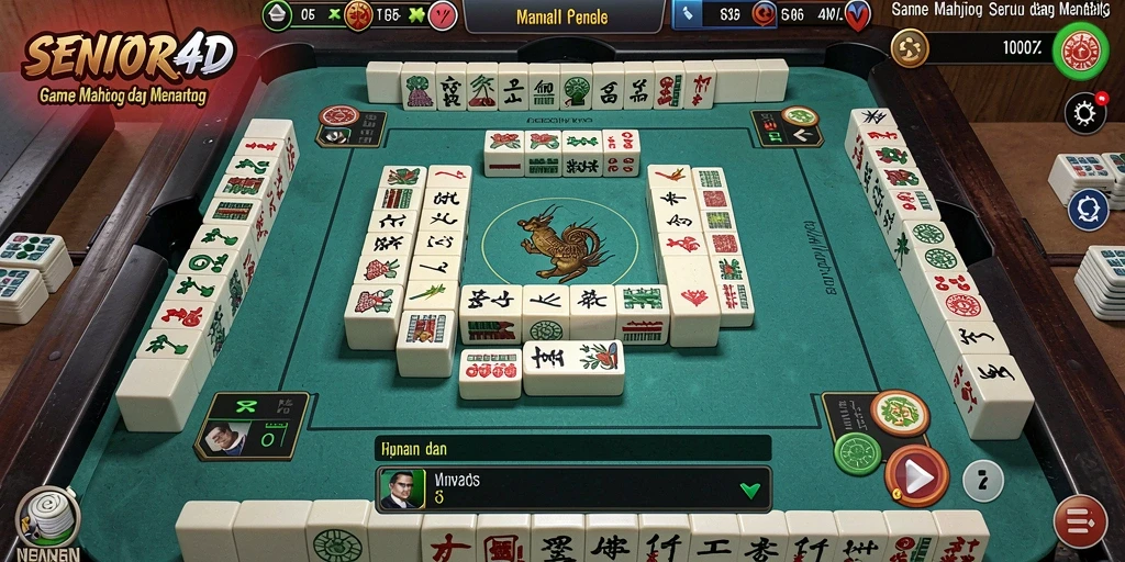Tampilan menarik dari gameplay Mahjong SENIOR4D yang penuh tantangan.