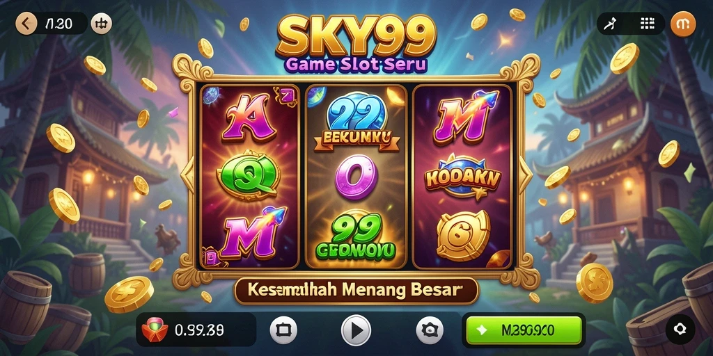 Tampilan gameplay menarik dari permainan Slot SKY99 dengan efek visual yang menawan.