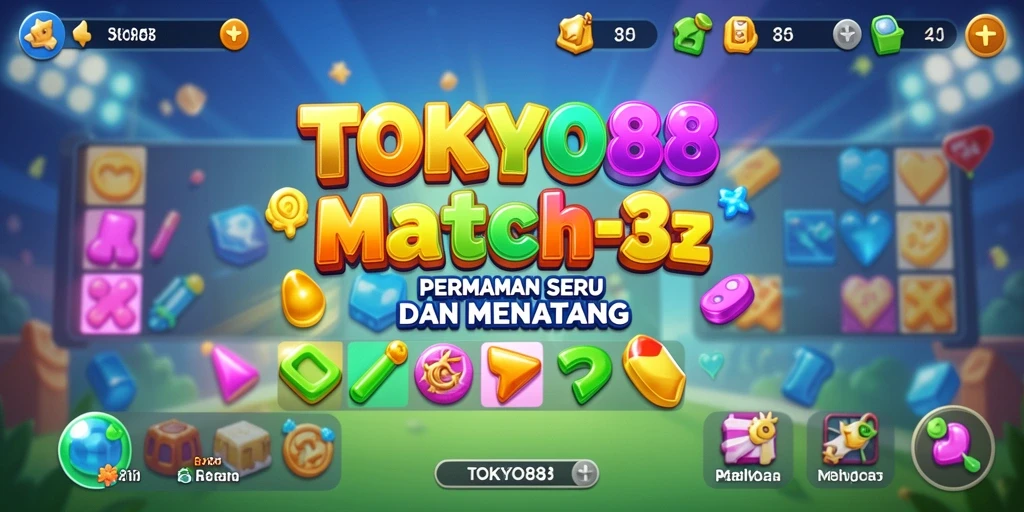 Gameplay Match-3 yang seru dan penuh warna dari TOKYO88.