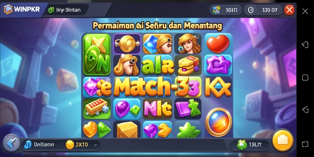 Tampilan menarik saat bermain game Match-3 WINPKR.