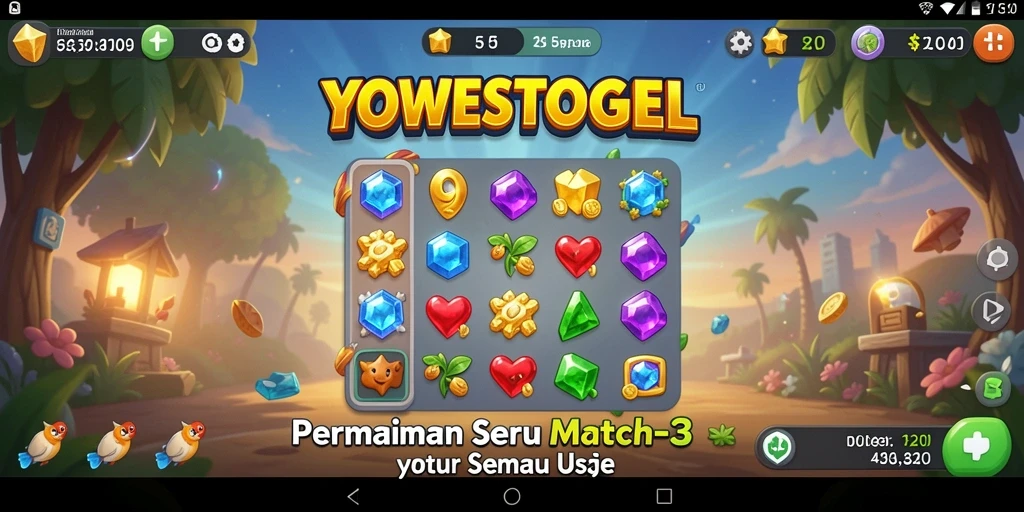Gameplay seru YOWESTOGEL yang menghiasi layar smartphone.