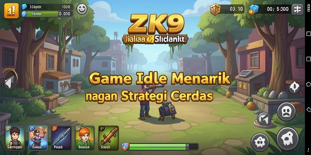Tampilan gameplay menarik di ZK9 yang memungkinkan strategi pengelolaan sumber daya.