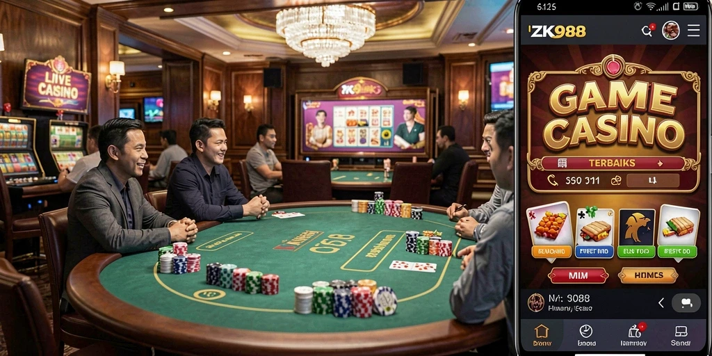 Tampilan menakjubkan dari gameplay live casino ZK988.